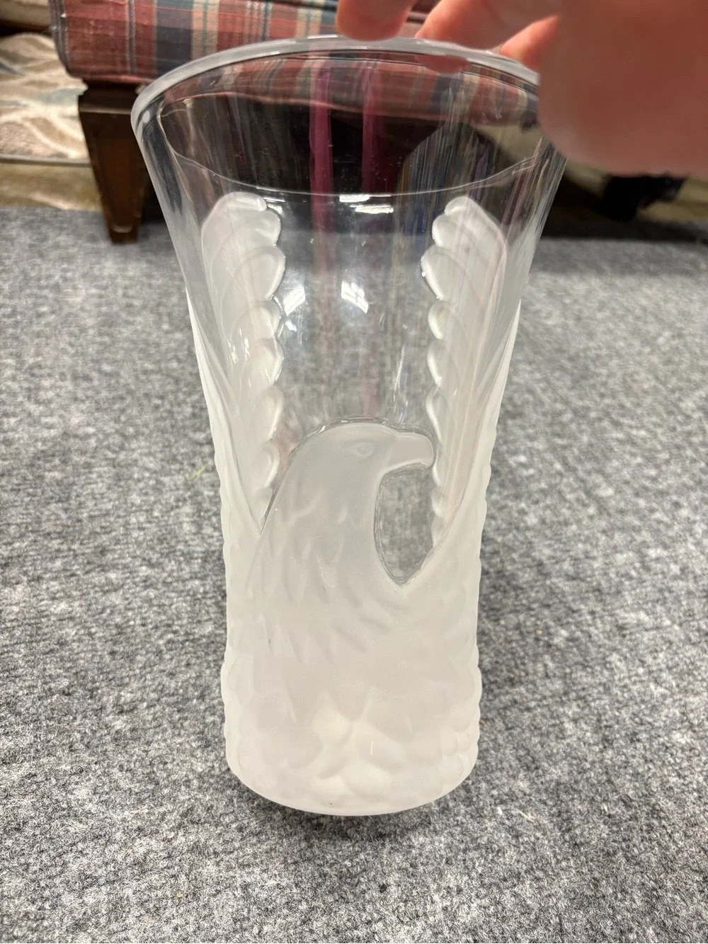 Crystal Ministries 50th Anniversary Frosted Vase with Eagle